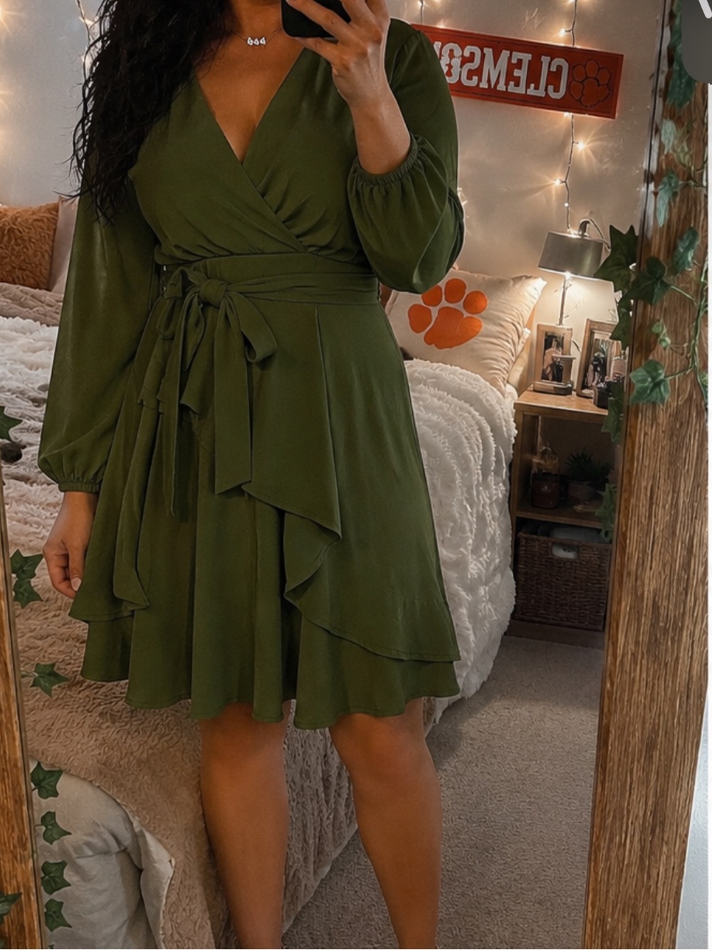 V-Neck Bohemian Wrap Tie Dress